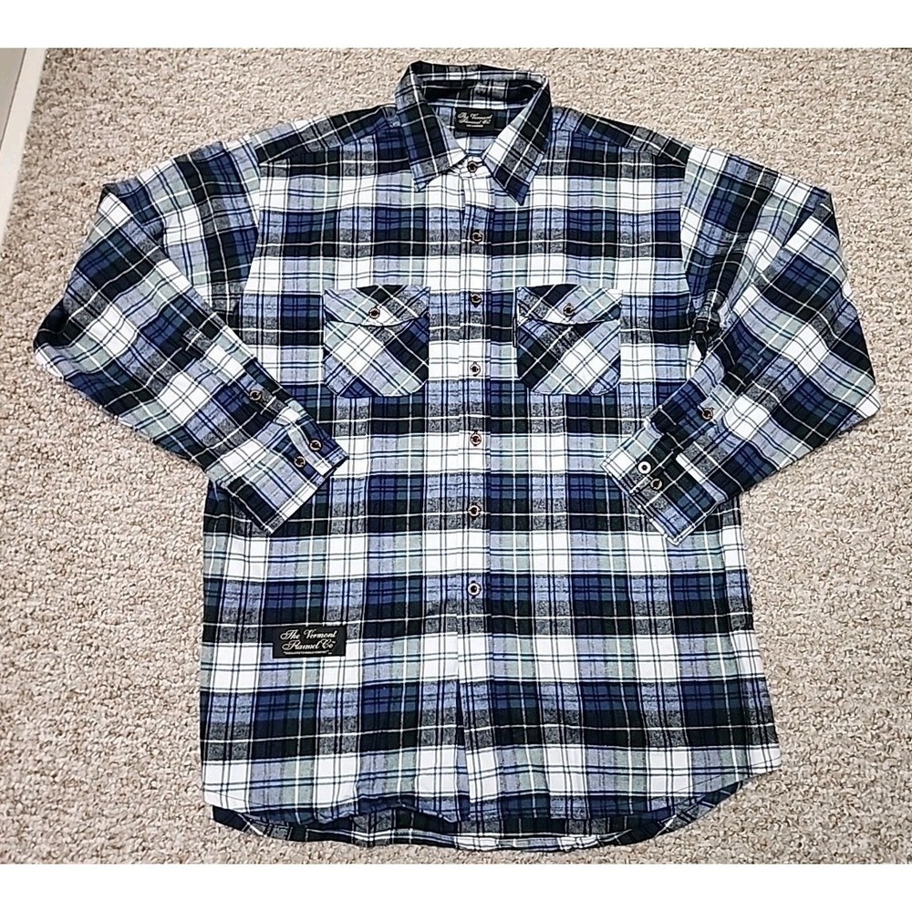The Vermont Flannel Co Shirt Men's 2XL Plaid Button Up Outdoor Handcrafted‎ USA